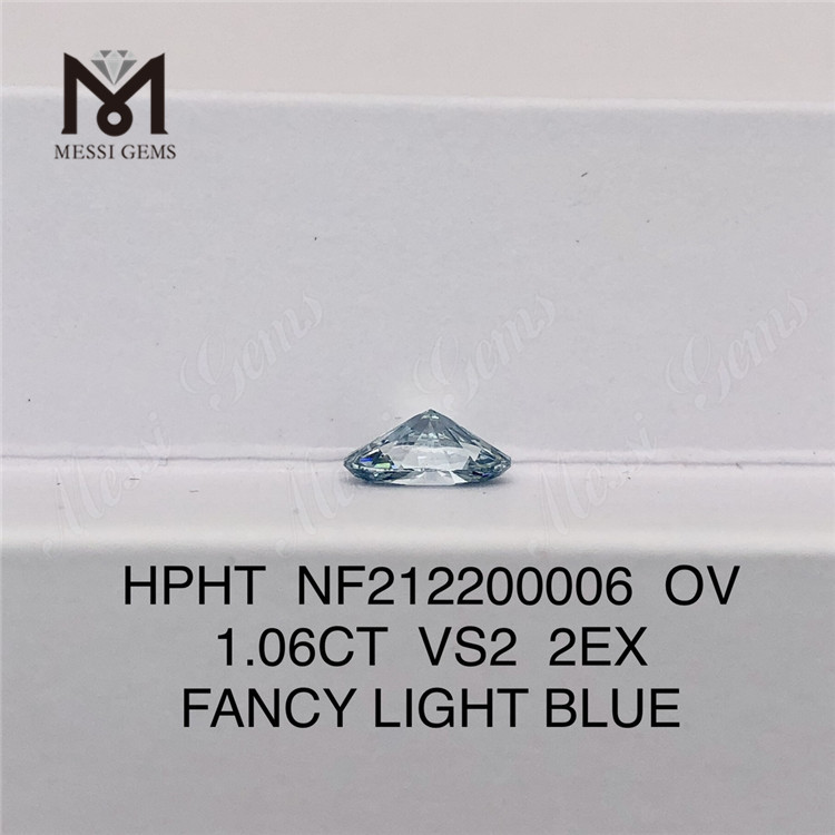 NF212200006 OV 1.06CT VS2 2EX FANCY LIGHT BLUE HPHT diamanti sintetici