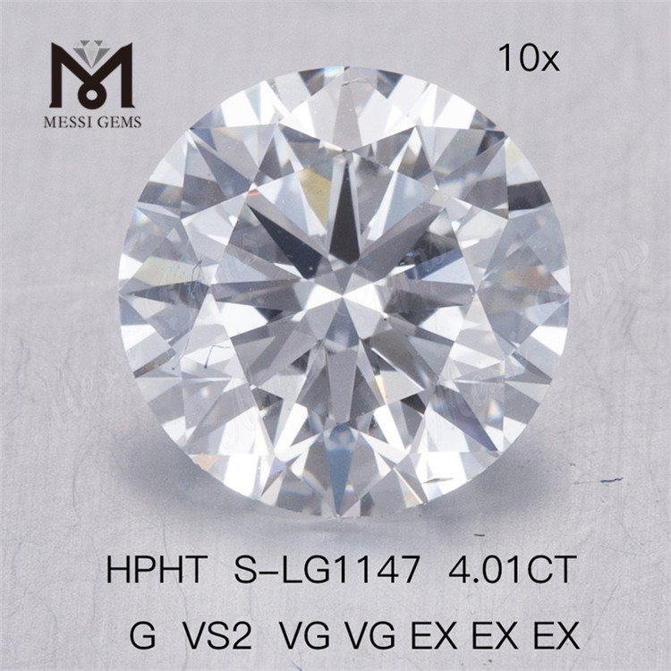 Diamante da laboratorio HPHT da 4,01 ct G VS2 VG VG EX EX EX EX diamanti coltivati ​​in laboratorio all'ingrosso