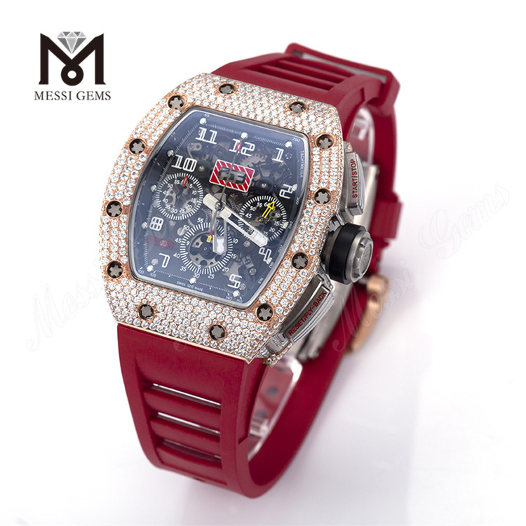 Brand Hand Set Iced Out Luxury Vvs Moissanite Watch Design personalizzato