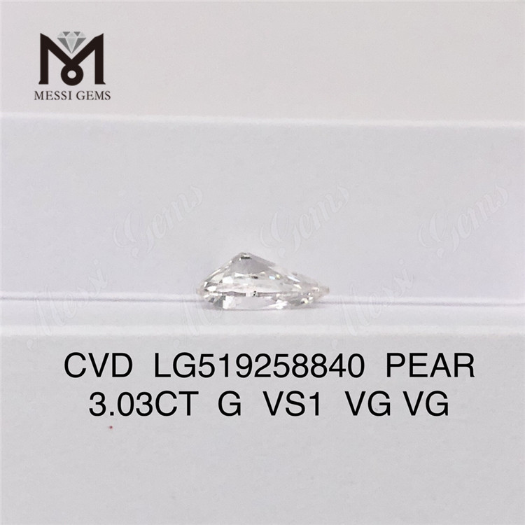 3.03CT G VS1 VG VG Lab Grown Diamond CVD Pera Lab Diamond 
