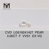 3CT F VVS1 EX VG CVD Lab Grown Diamond Diamante da laboratorio a forma di pera 
