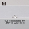 1.07ct D Vvs Lab Diamond OVAL Miglior diamante sciolto da laboratorio CVD