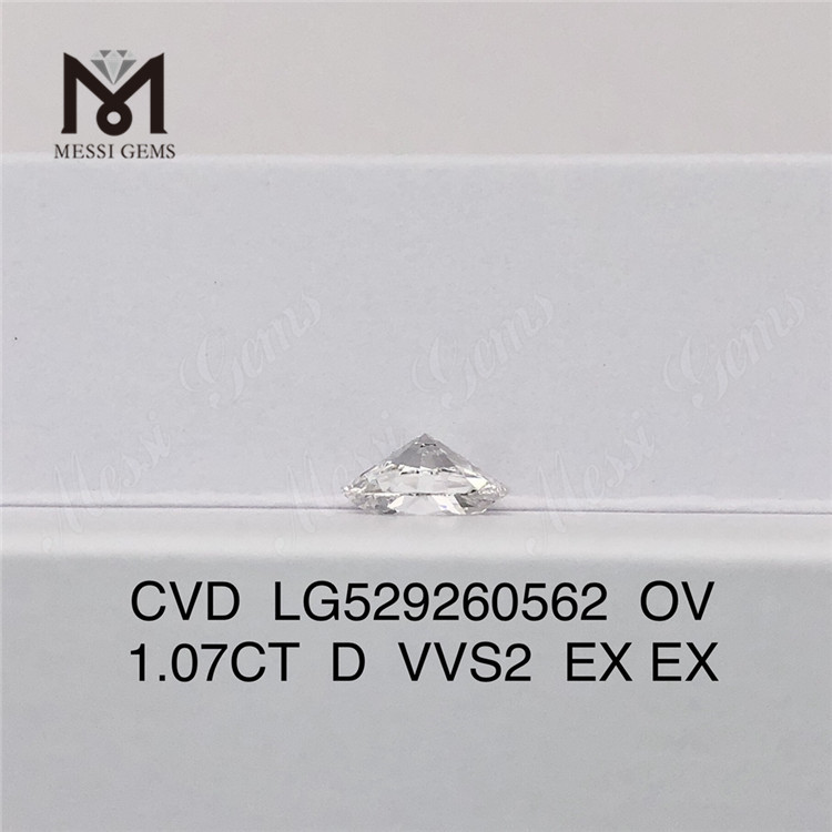 1.07ct D Vvs Lab Diamond OVAL Miglior diamante sciolto da laboratorio CVD