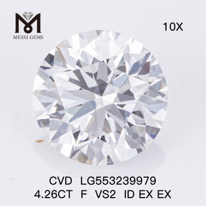 4.26CT F VS2 ID EX EX diamante da laboratorio RD diamante coltivato in laboratorio CVD