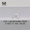 4.13CT E VS1 EX EX diamanti sciolti cresciuti in laboratorio CVD LG578319488 PERA in vendita