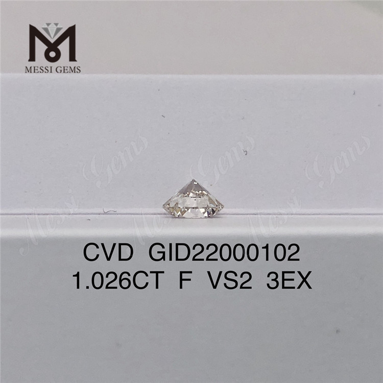 1.026CT F VS2 3EX Diamante rotondo da laboratorio sciolto CVD