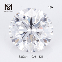 Prezzo di fabbrica del diamante sciolto coltivato in laboratorio di forma rotonda da 3,03 ct GH SI1 