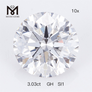 Prezzo di fabbrica del diamante sciolto coltivato in laboratorio di forma rotonda da 3,03 ct GH SI1 