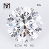 3.07ct FG SI2 Forma rotonda Diamante sciolto da 3 carati coltivato in laboratorio Prezzo di fabbrica 