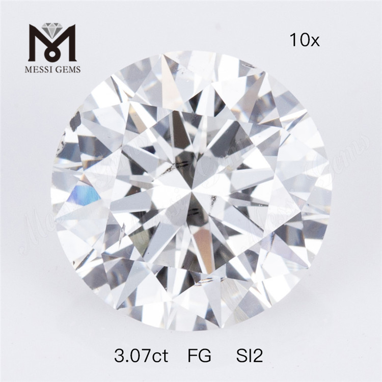 3.07ct FG SI2 Forma rotonda Diamante sciolto da 3 carati coltivato in laboratorio Prezzo di fabbrica 