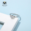 Classico micro intarsi in oro placcato argento 925 1 carato DEF Moissanite Diamond Jewellery Ring per fidanzamento