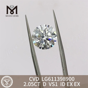 Diamante realizzato in laboratorio da 2 carati D VS1 ID Brilliance for Designers丨Messigems CVD LG611398900