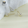 Eleganti orecchini di perle da sposa in oro 18 carati da 4-5 mm per matrimoni
