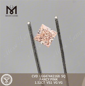 Diamante sfuso CVD VS1 ROSA FANTASIA QUADRATO da 1,52 CT LG647442168 