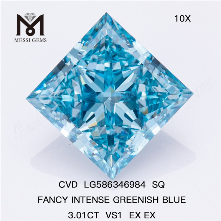 Diamante blu coltivato in laboratorio SQ da 3 ct VS1 EX EX SQ FANCY INTENSO BLU VERDAstro CVD DIAMANTE LG586346984