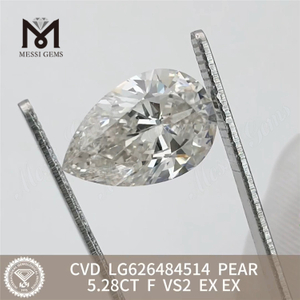 Diamanti certificati IGI a pera F VS2 da 5,28 CT CVD LG626484514丨Messigems