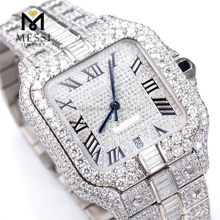 Orologi alla moda economici Moissanite Watch prezzo all'ingrosso