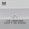 5.01CT F VS1 ID EX EX Diamanti coltivati ​​in laboratorio rotondi CVD LG626419638丨Messigems