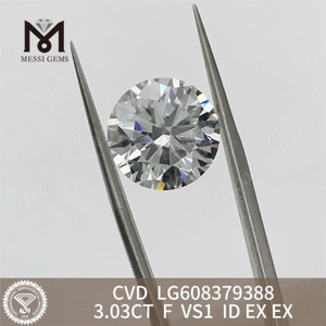 3.03CT F VS1 RD Diamante CVD da 3 ct coltivato in laboratorio Provenienza etica丨Messigems LG608379388 