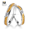 Coppia di anelli in oro giallo con diamanti in oro bianco 18 carati oro 
