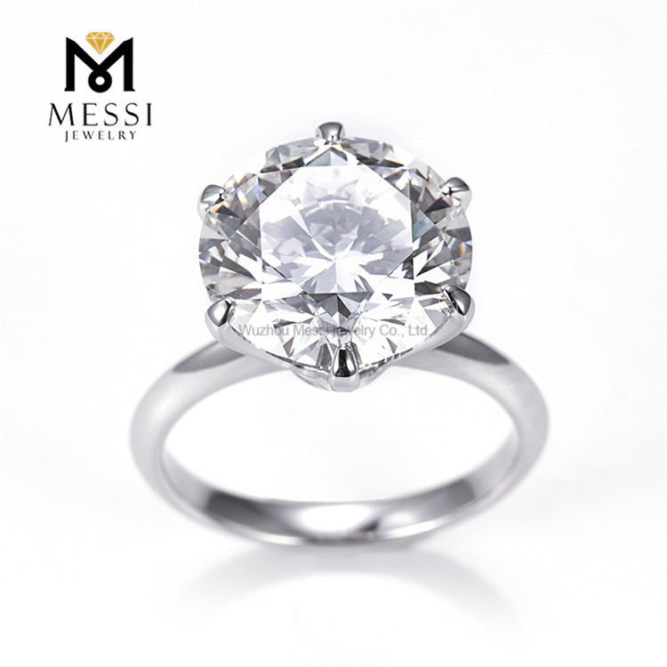 Anello solitario con diamante solitario coltivato in laboratorio, da 8 ct, 13 mm, con diamanti sintetici di grandi dimensioni 