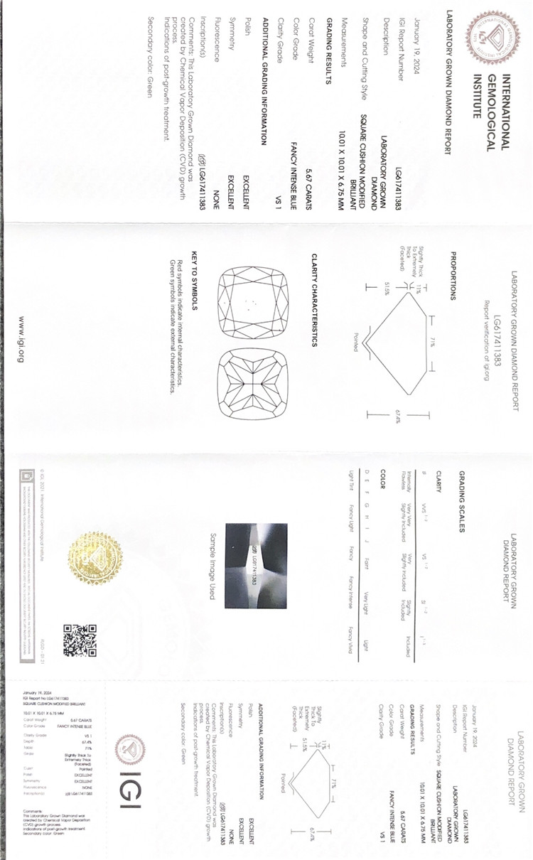 Diamanti di fabbrica igi da 5,67 ct