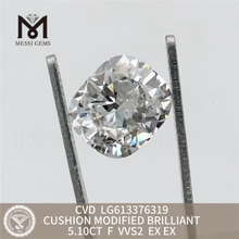 5.10CT F VVS2 CVD diamanti da laboratorio con cuscino della migliore qualità LG613376319