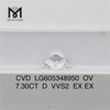 7.30CT Diamond Lab OV VVS2 D colore CVD LG605348950丨Messigems