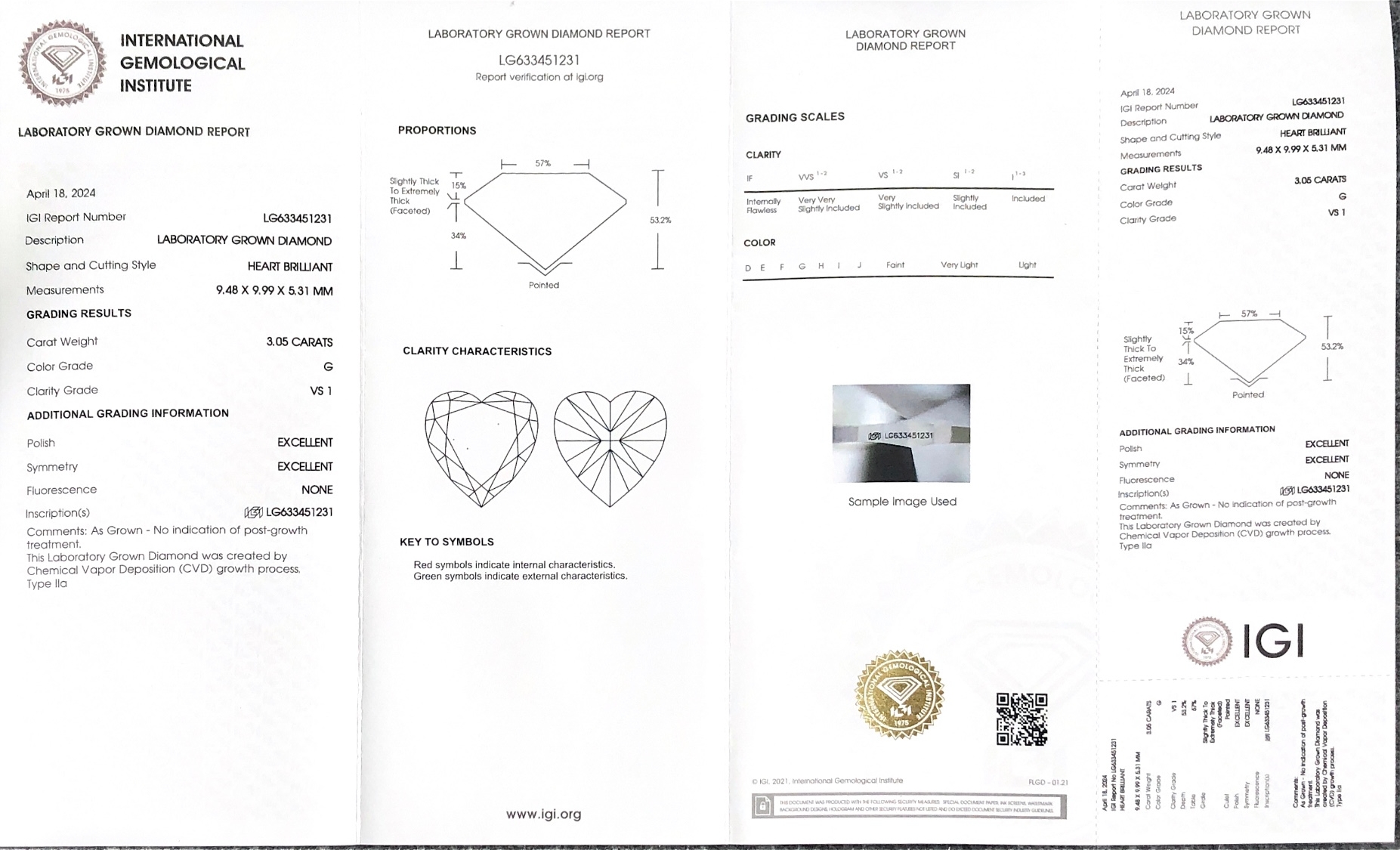 Diamante artificiale da 3 carati