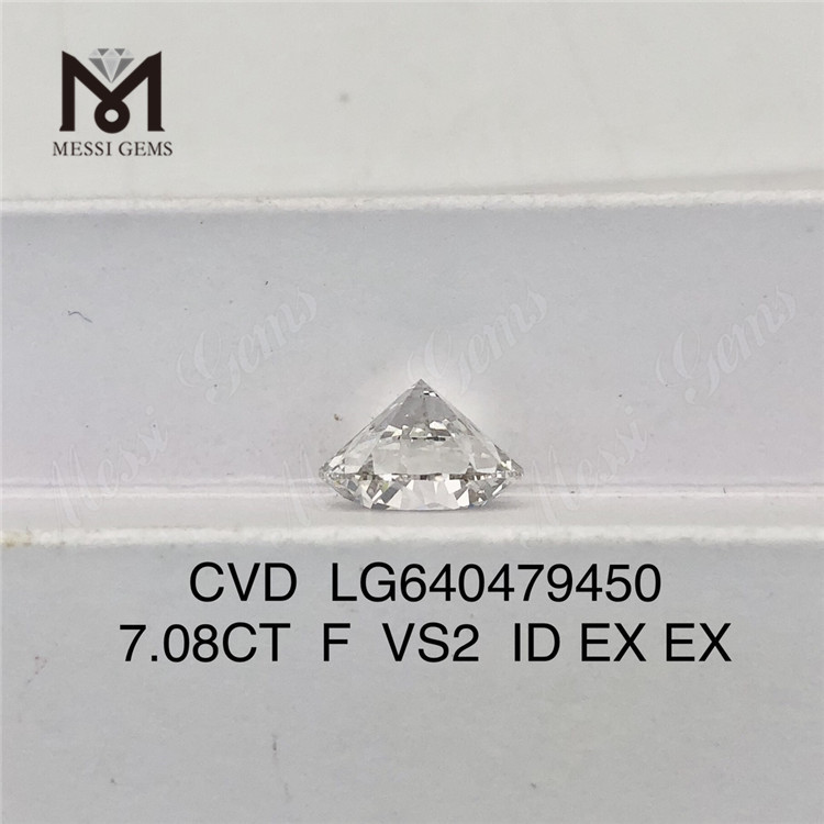 7.08CT F VS2 ID diamanti creati in laboratorio di grandi dimensioni CVD LG640479450丨Messigems 