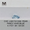 BLU VIVIDO FANCY PERA DA 4,17 CT SI1 CVD Diamanti di fabbrica da 4 ct LG617411359