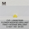 3.13ct vs1 fiore giallo sciolto diamante coltivato CVD LG608378285 