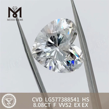 8,08CT F VVS2 EX HS Forma cardiaca CVD Diamanti fabbricati LG577388541 丨 Messigems