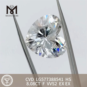 8,08CT F VVS2 EX HS Forma cardiaca CVD Diamanti fabbricati LG577388541 丨 Messigems