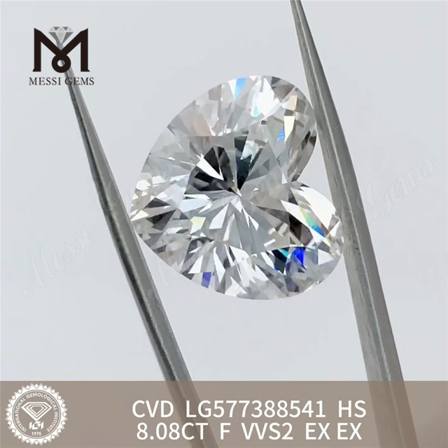 8,08CT F VVS2 EX HS Forma cardiaca CVD Diamanti fabbricati LG577388541 丨 Messigems