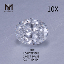Diamanti da laboratorio HPHT di grado di purezza VS2 D VS2 da 1.00 carati