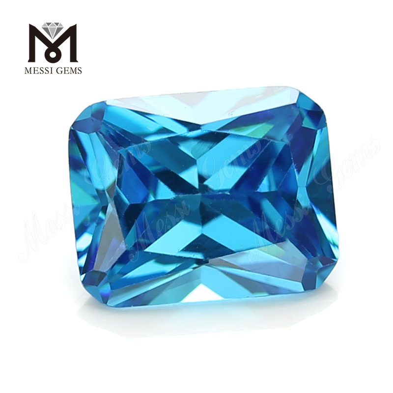 Zirconia cubica acquamarina 10x14 mm tagliata a macchina ottagonale in pietra preziosa sciolta