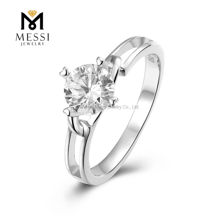 Vendita calda 18k placcato oro 925 gioielli in argento sterling anello di fidanzamento con diamante moissanite