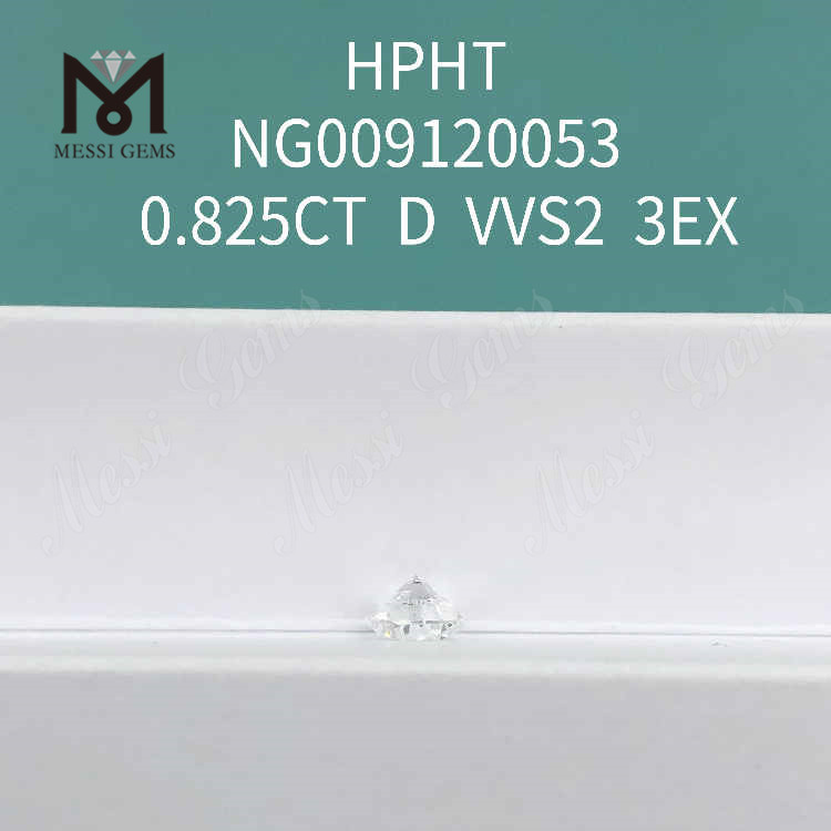Diamante da laboratorio sciolto rotondo bianco VVS2 3EX da 0,825 ct 