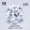 0.805 carati D VS1 diamante rotondo sciolto creato in laboratorio 3EX