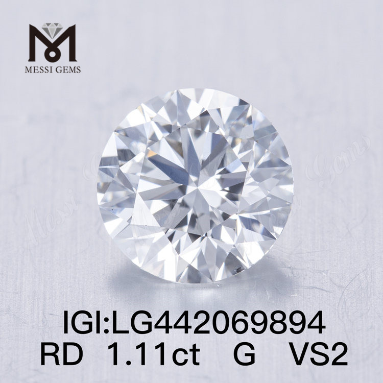 1.11 carati G VS2 Diamante rotondo BRILLIANT IDEAL 2EX coltivato in laboratorio 1 carato