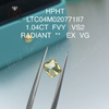 Diamanti da laboratorio gialli da 1,04 carati taglio radiante VS2 