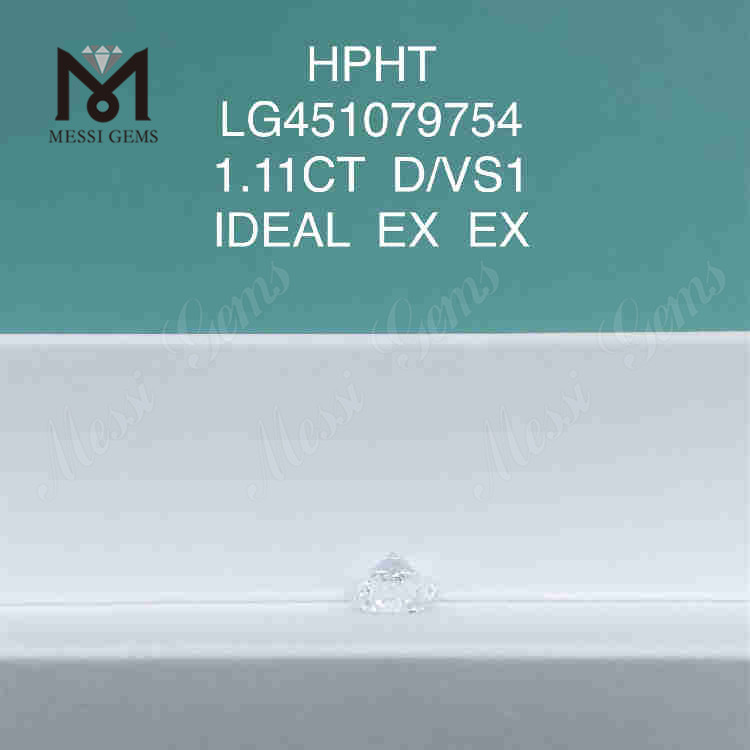 1.11CT D/VS1 diamante sciolto creato in laboratorio IDEAL EX EX 