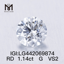 Diamante coltivato in laboratorio VS da 1,14 ct Diamanti sintetici sciolti BRILLANTI rotondi G IDEALE 