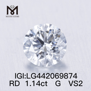 Diamante coltivato in laboratorio VS da 1,14 ct Diamanti sintetici sciolti BRILLANTI rotondi G IDEALE 