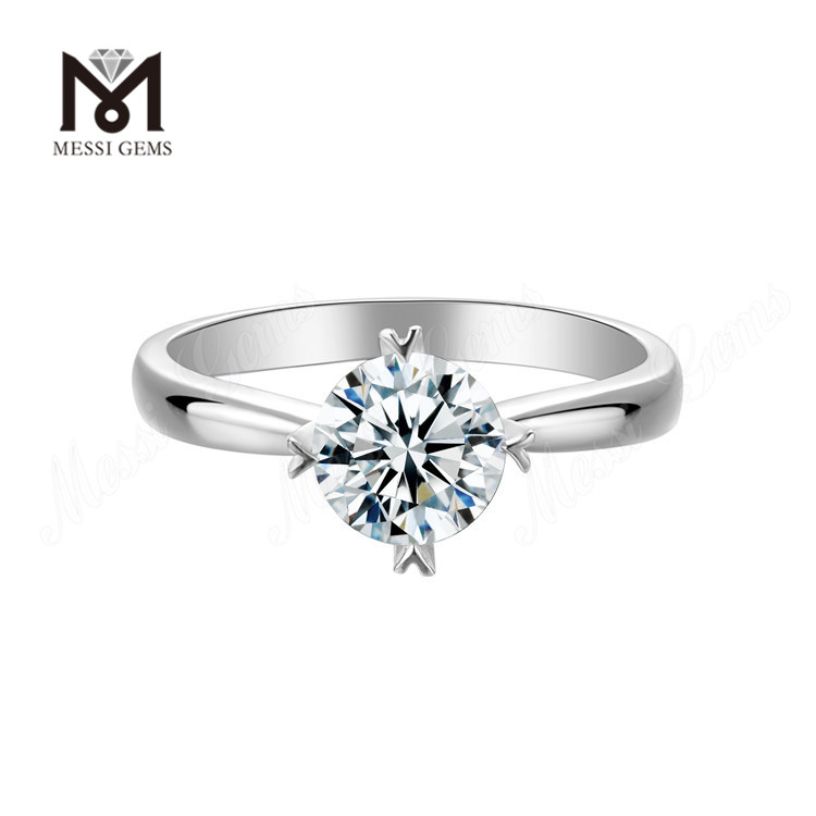 Messi Gems 1 carato D color moissanite diamante matrimonio anelli in argento sterling 925 per le donne
