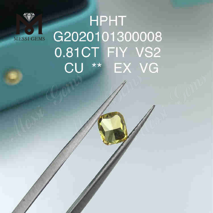 Diamanti coltivati ​​in laboratorio FiY da 0,81 ct colore Taglio cuscino VS2