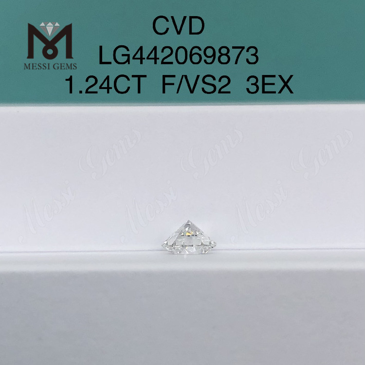 1,24 carati F VS2 ECCELLENTE Diamante rotondo IDEALE realizzato in laboratorio
