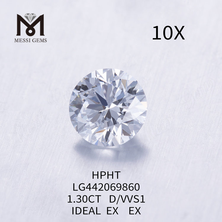 1,30 carati D VVS1 Diamante rotondo coltivato in laboratorio IDEALE