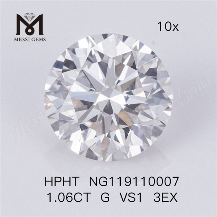 HPHT 1.06CT G VS1 3EX Pietra diamantata coltivata in laboratorio
